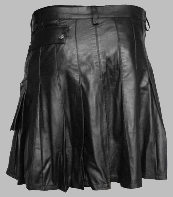 Ample Pleated Leather Kilt