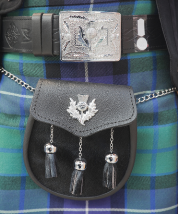 Sporran en fourrure noire