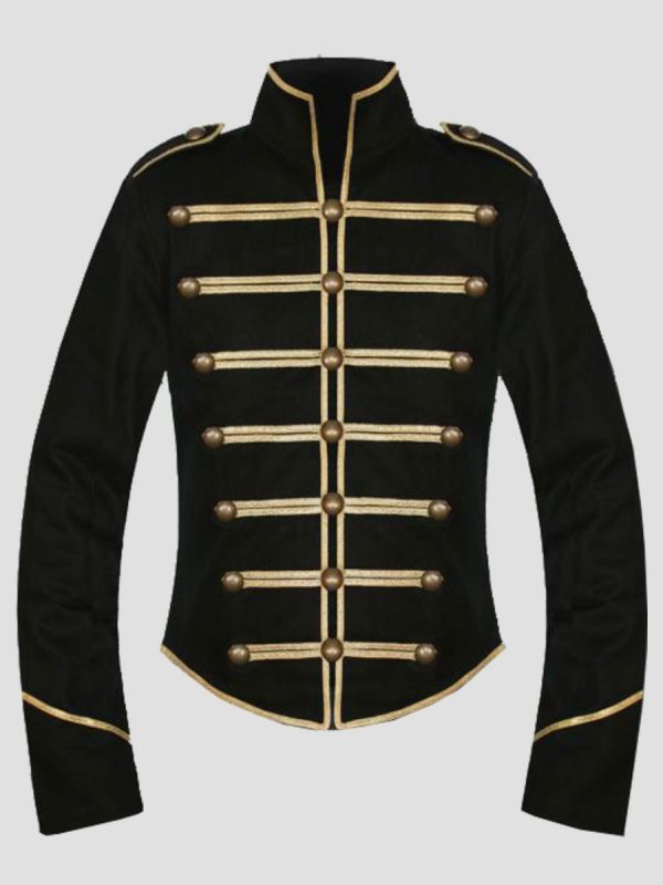 Veste chimique de batteur de défilé militaire en or noir
