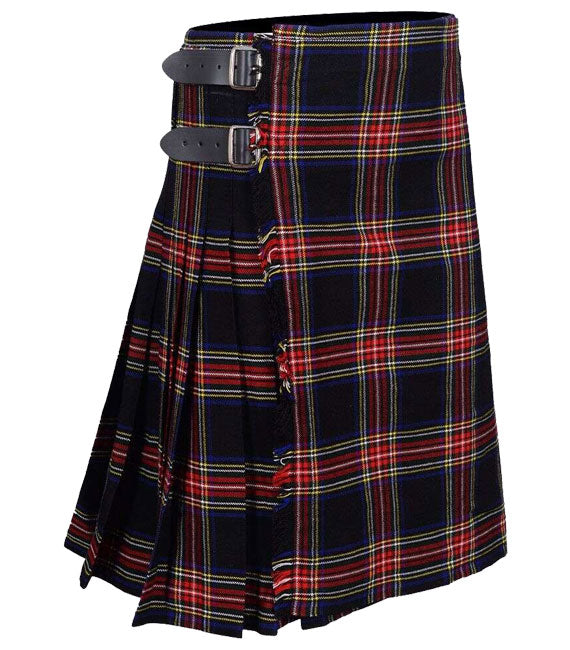 Stewart Black Modern Tartan Kilt