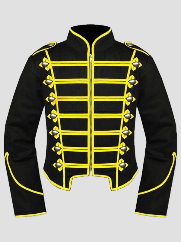 Veste militaire noire et jaune