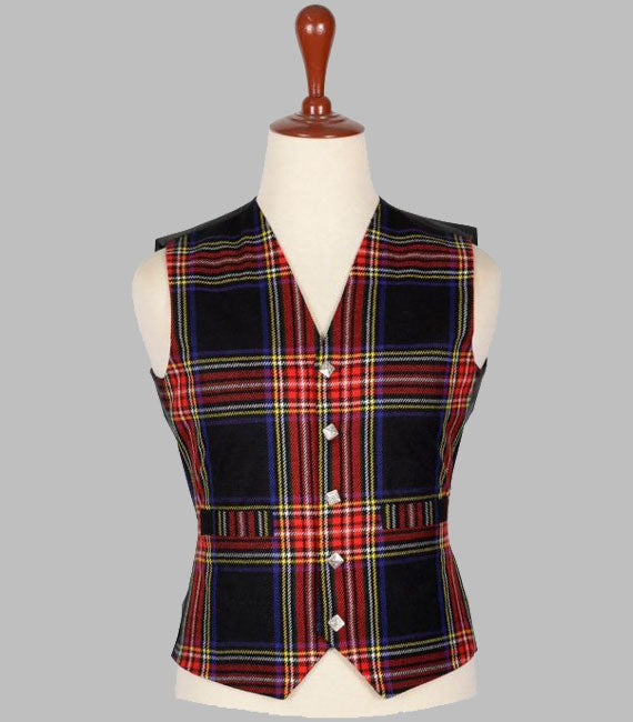 Black Stewart Tartan Vest