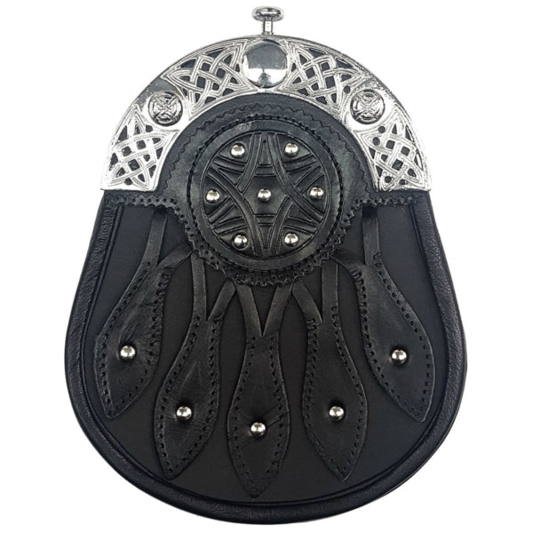 Bracelet en cuir de cantle chromé Sporran