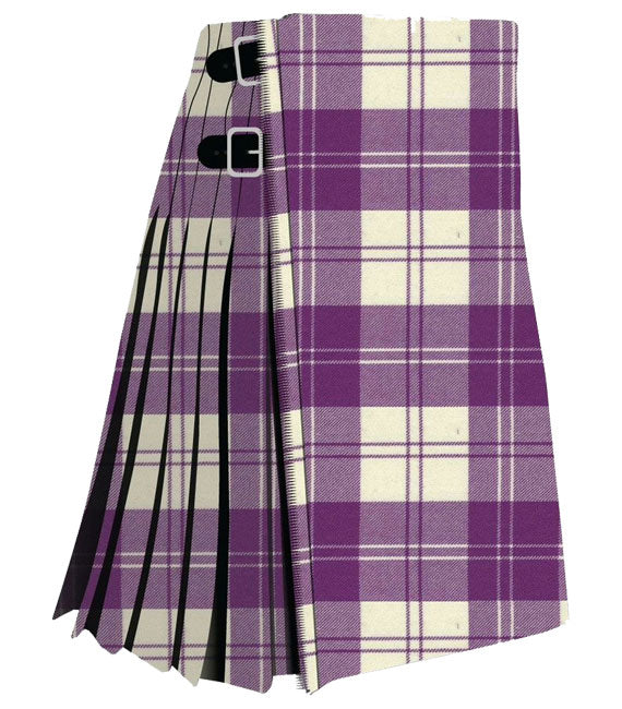 Robe du clan Eriskin, kilt tartan violet et blanc