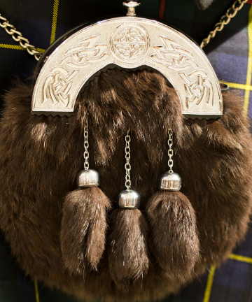 Sporran en fourrure de lapin véritable