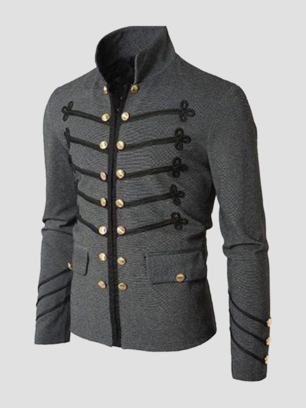 Veste rétro pour homme, style militaire, style punk vintage