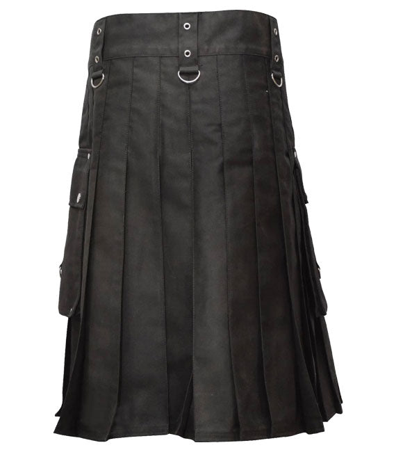 Kilt utilitaire noir de mode gothique