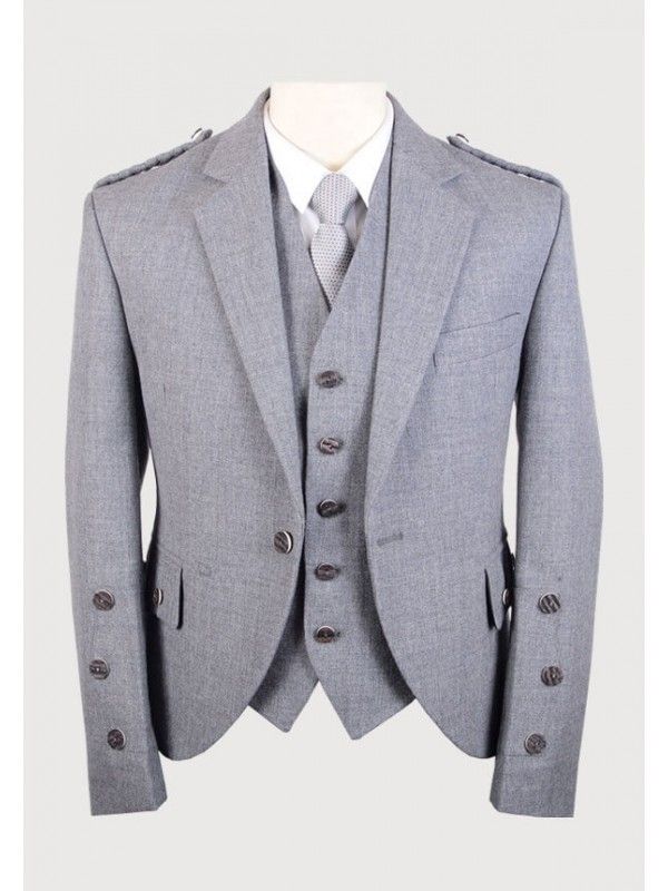 Veste et gilet Argyll gris avec tweed