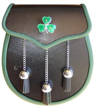 Irish Leather Shamrock Sporran