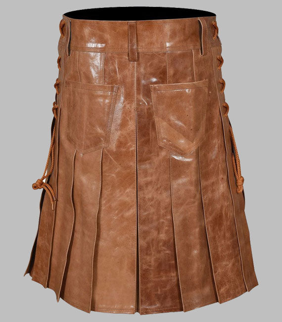 Premium Leather Kilt For Men