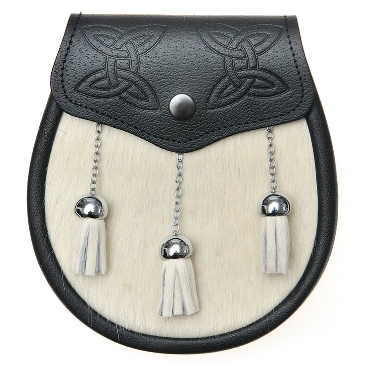 Sporran semi-robe avec pompons chromés