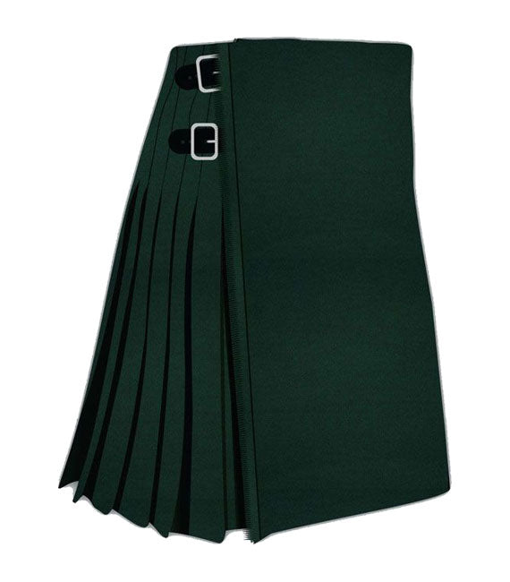 Solid Green Tartan Kilt