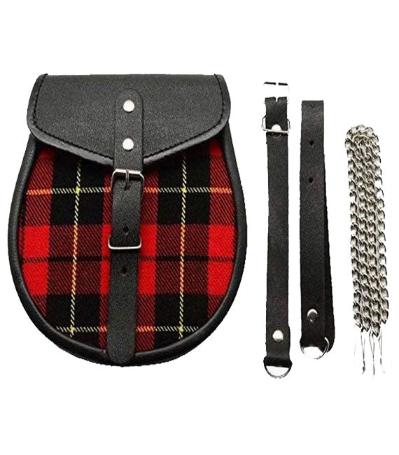 Wallace Tartan Sporran With Chain Belt