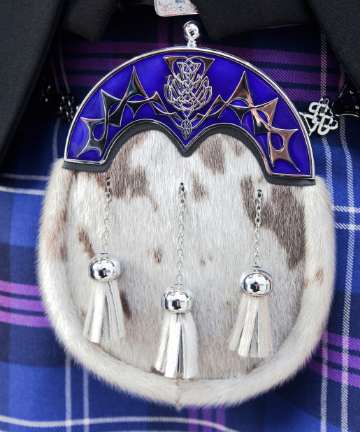 Sporrans formels en fourrure de lapin blanc