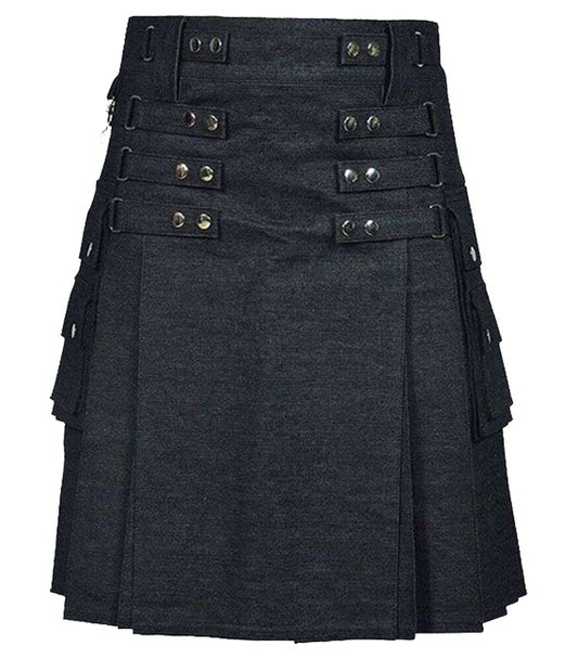 Active Men Denim Utility Kilt For Men