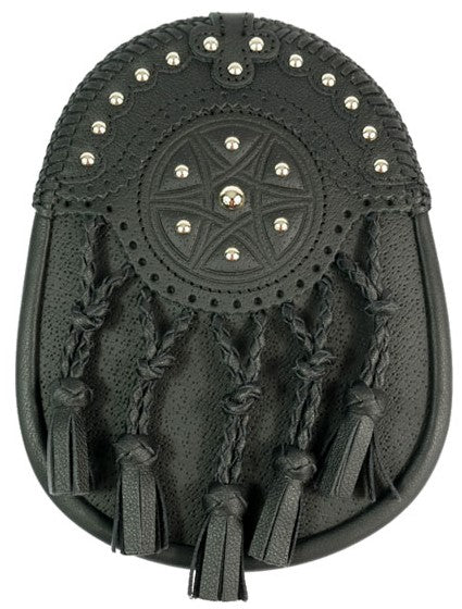 Sporran de chasse noir classique artisanal