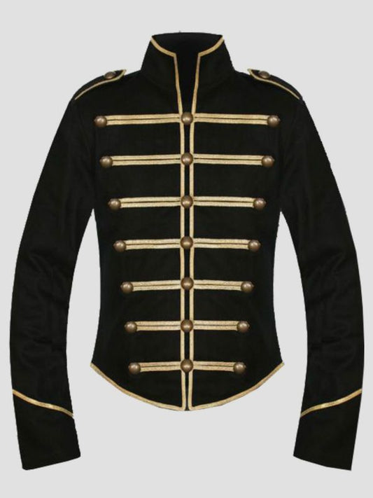 Black Gold Military Parade Drummer Chemical Jacket