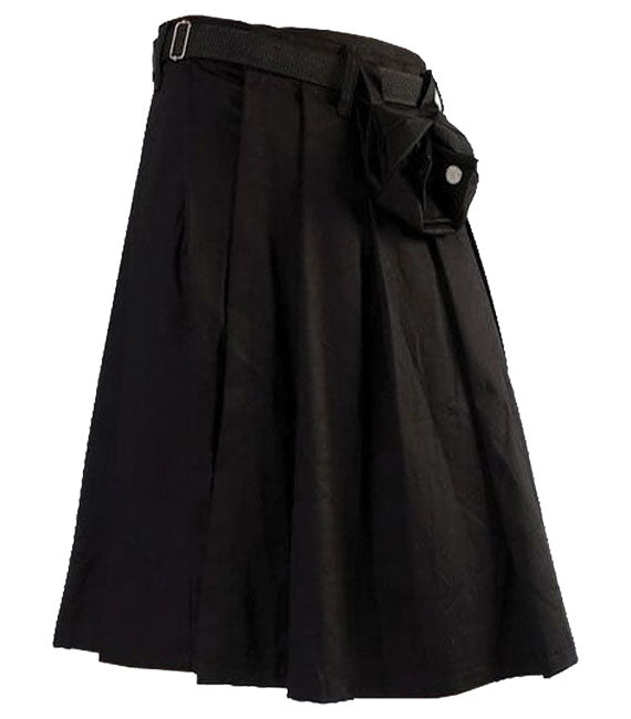 Kilt pistolet noir - Tissu pour kilt court