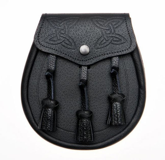 Celtic-Black-Day-Sporran-with-Leather-Tassles