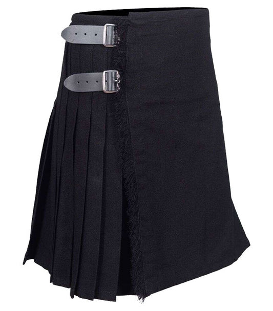 Clan Plain Black Tartan kilt