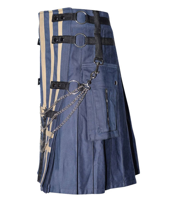 Fashion Utility Kilt With Chains