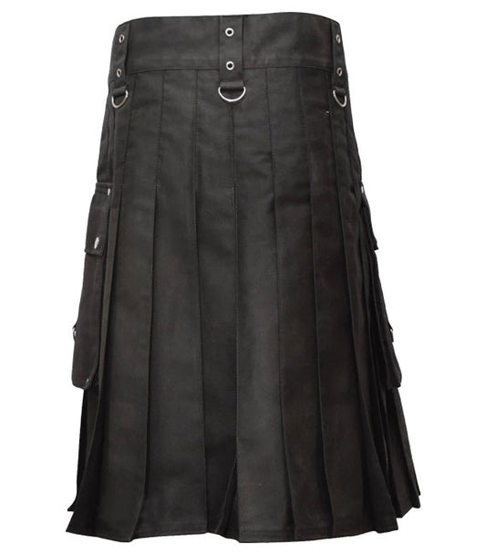 Gothic Fashion Black Utility kilt