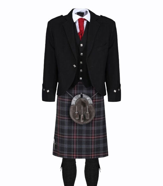 Ensemble kilt veste noire Hebridean Heather