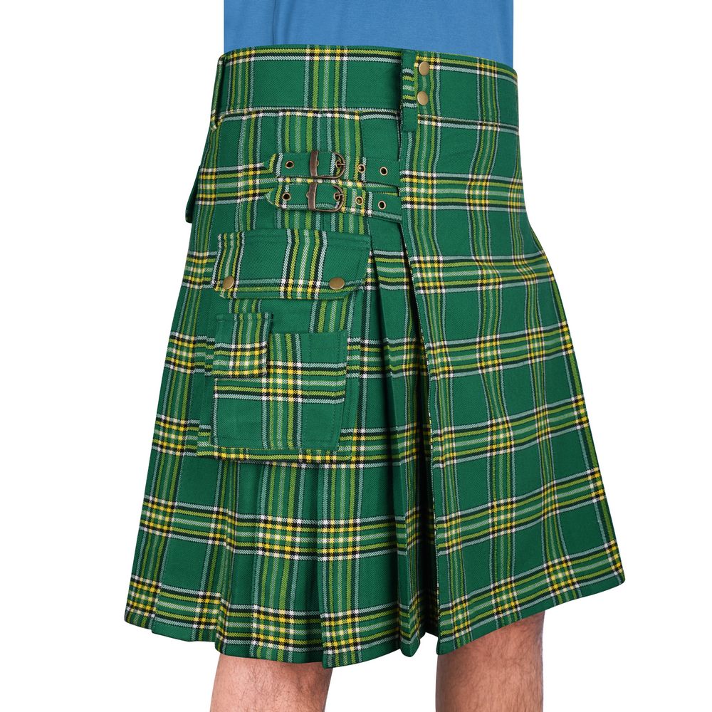 Irish National Green 16 oz Tartan Utility Kilt