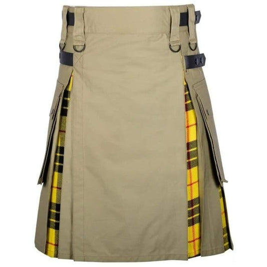 Macleod Of lewis Utility Kilt Cargo Hybrid Modern Khaki