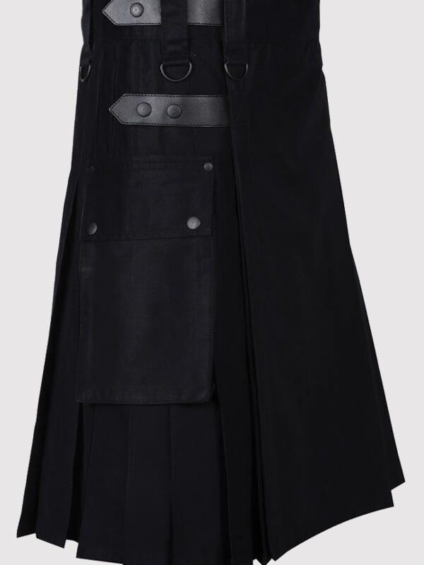 Men Black Utility Kilt