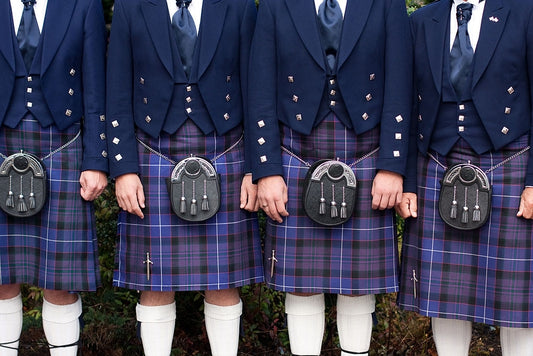 Navy Blue Prince Kilt Outfit With Pride of Scotland