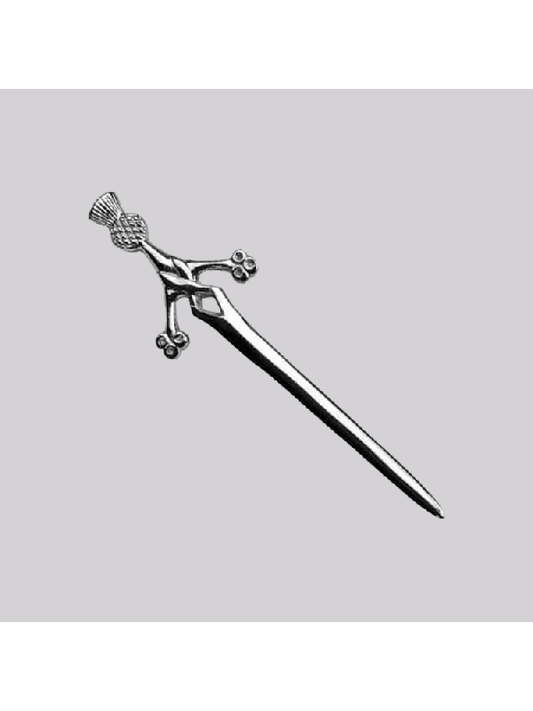 New Deluxe Claymore Thistle Head Kilt Pin