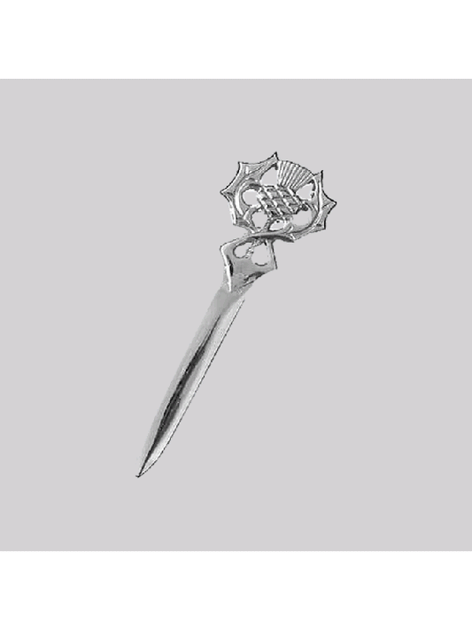 Scottish Thistle Kilt Pin with Chrome Finish