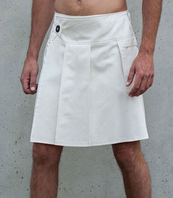 Stylish Falcon Designer White Utility Kilt For Men