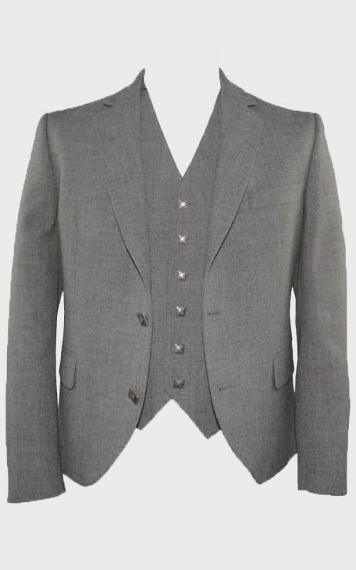 Tailored Grey Argyll and Waistcoat Set