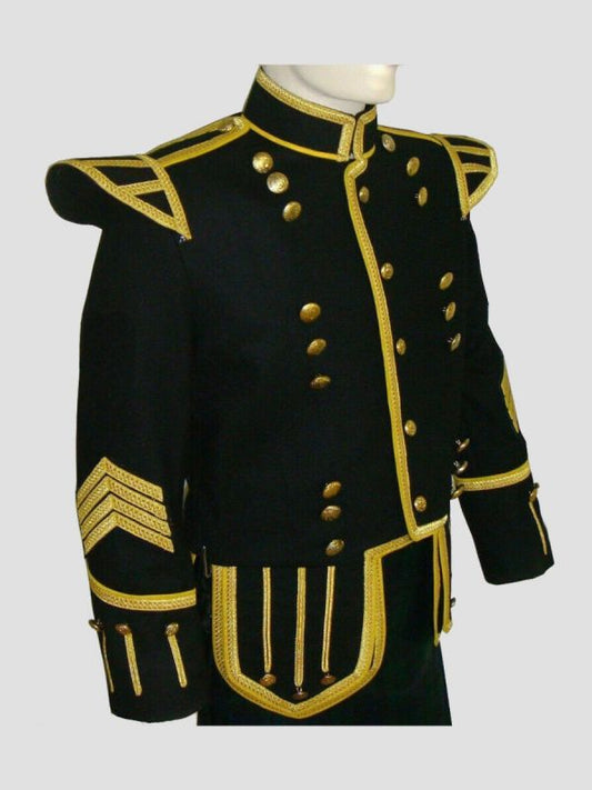 UK Military Piper Drummer Doublet Tunic Kilt Jacket