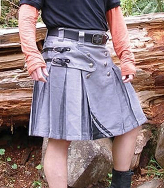 Winter Grey Sweat Modern Kilt For Strongmen